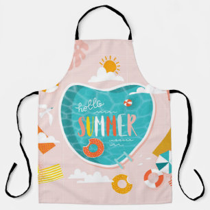 Abstract beach pool summer illustration apron