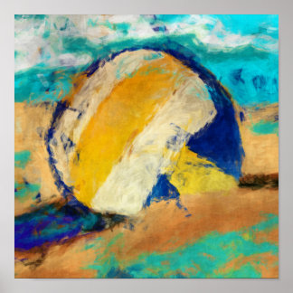 Abstract Beach Volleyball Poster