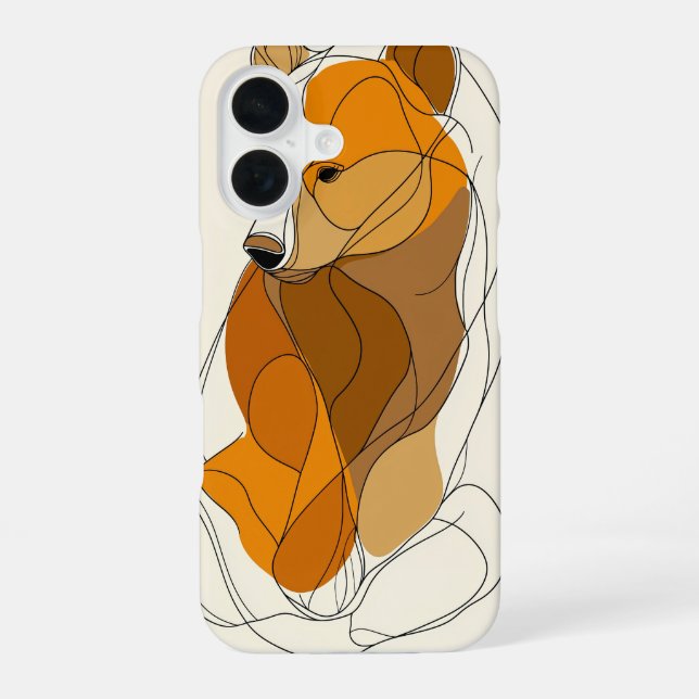 Abstract Bear Cub Silhouette iPhone 16 Case (Back)