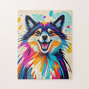 Abstract bear cute funny happy animal art jigsaw puzzle