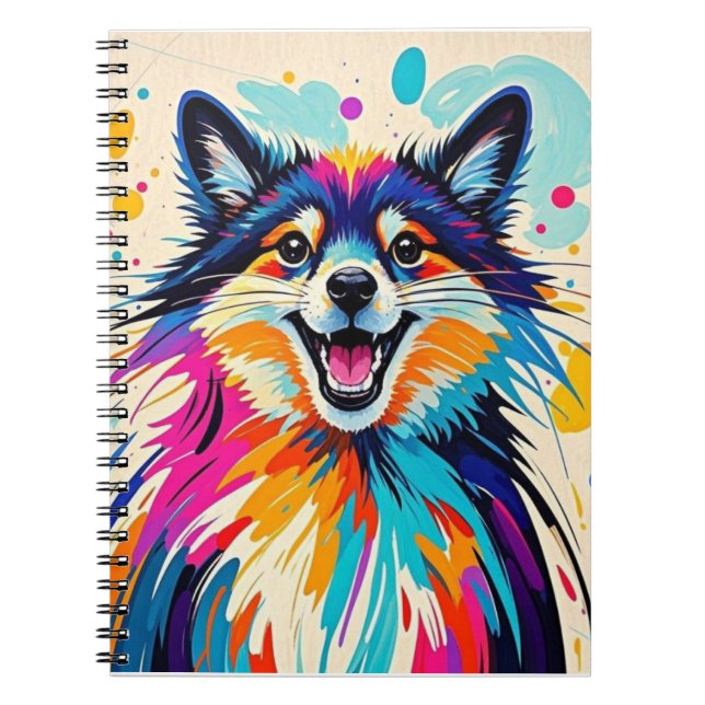 Abstract bear cute funny happy animal art  notebook (Front)