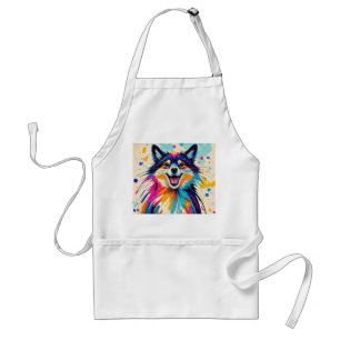 Abstract bear cute funny happy animal art standard apron