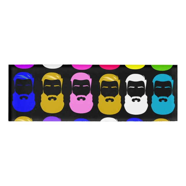 Abstract Beards Name Tag (Front)