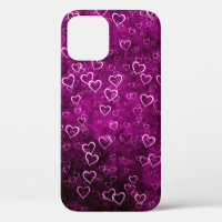 Abstract beautiful hearts on distressed purple bac