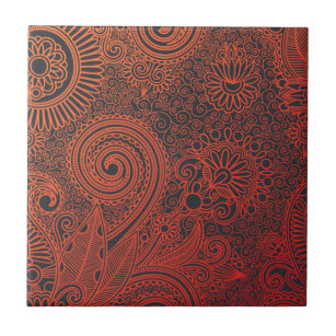 Abstract beautiful Indian floral pattern Tile
