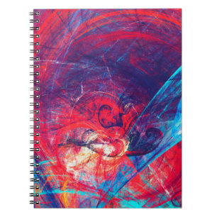 Abstract beautiful red and blue bright colour back notebook
