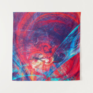 Abstract beautiful red and blue bright colour back tapestry