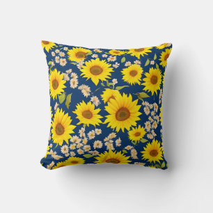 Abstract beautiful sunflower  pattern cushion