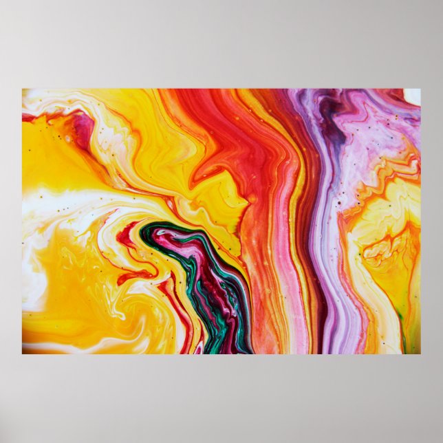 Abstract beautiful watercolor ocean poster (Front)