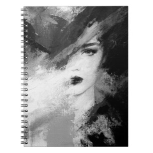 Abstract beautiful woman. fashion illustration. ac notebook