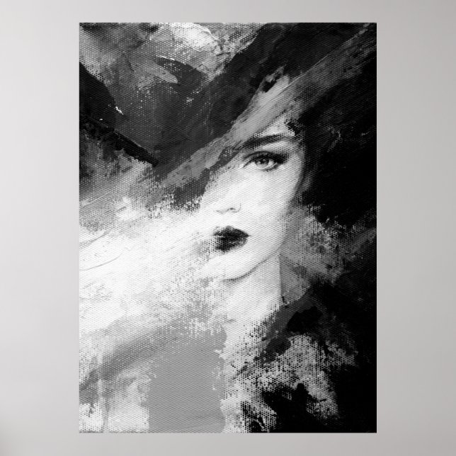 Abstract beautiful woman. fashion illustration. ac poster (Front)