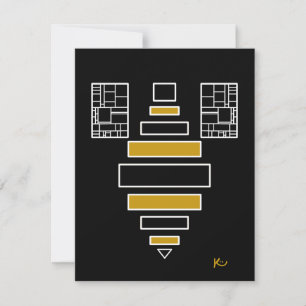 Abstract Bee Note Card