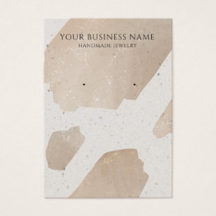 Abstract Beige Grey Terrazzo Earring Display Cards
