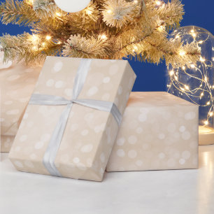 Abstract beige neutral bokeh Christmas lights Wrapping Paper
