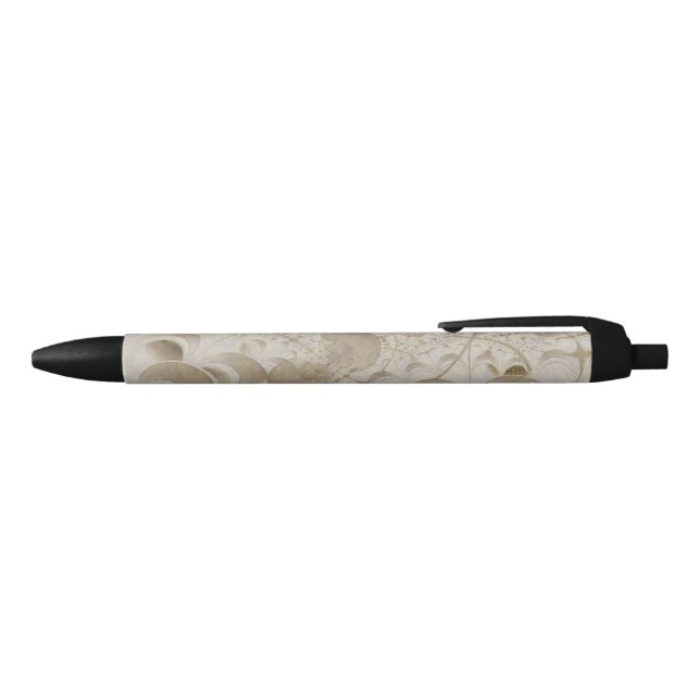 Abstract beige pattern black ink pen (Top)