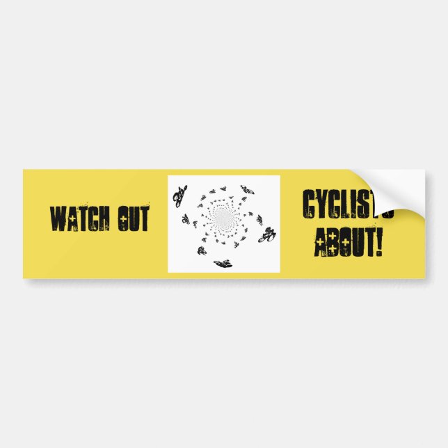 Abstract Bicycle Race Cycling Bumper Sticker (Front)