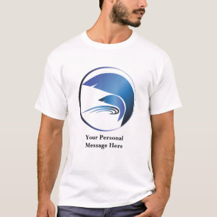 Abstract Big and little Blue Shark t-shirt
