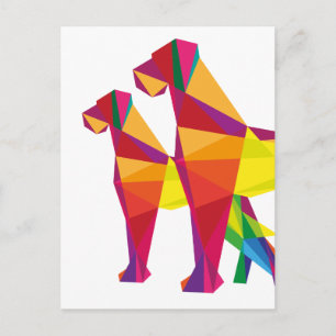 Abstract big dog postcard