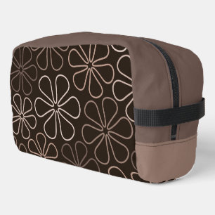Abstract Big Flower Outlines Browns & Creams Dopp Kit