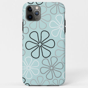 Abstract Big Flower Outlines BWG+Duck Egg Blue Case-Mate iPhone Case
