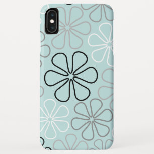 Abstract Big Flower Outlines BWG+Duck Egg Blue Case-Mate iPhone Case