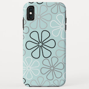 Abstract Big Flower Outlines BWG+Duck Egg Blue Case-Mate iPhone Case