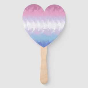 Abstract Bigender Pride Flag Hand Fan