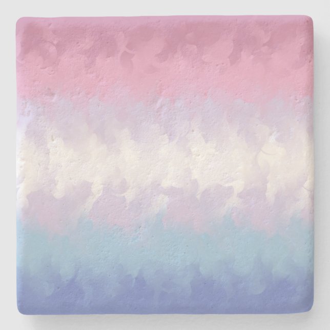 Abstract Bigender Pride Flag      Stone Coaster (Front)