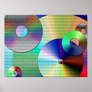 Abstract Binary Discs Poster