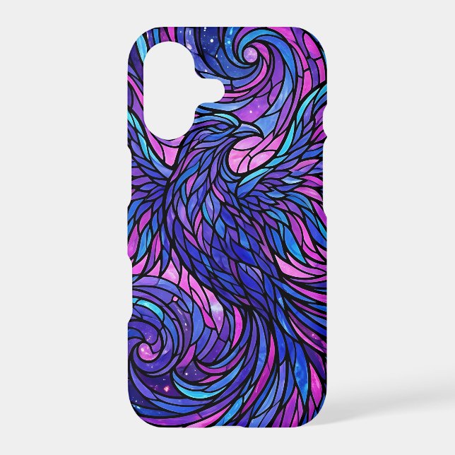 Abstract Bird Cosmic Purple Stained iPhone Cases (Back)