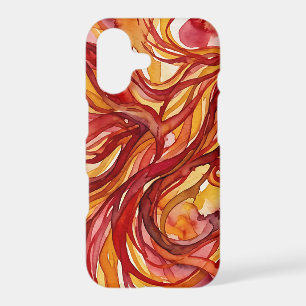 Abstract Bird Fire Red Watercolor iPhone Cases