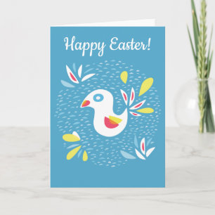 Abstract Bird In Spring Happy Easter Holiday Card