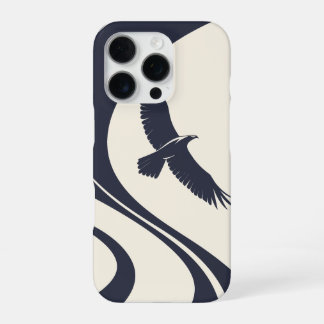 Abstract Bird Minimalist Navy iPhone 16 Pro Case