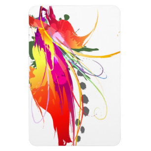 Abstract Bird of Paradise Paint Splatters Magnet