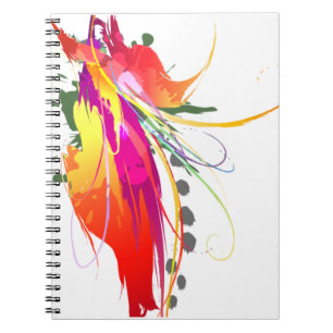 Abstract Bird of Paradise Paint Splatters Spiral Notebook