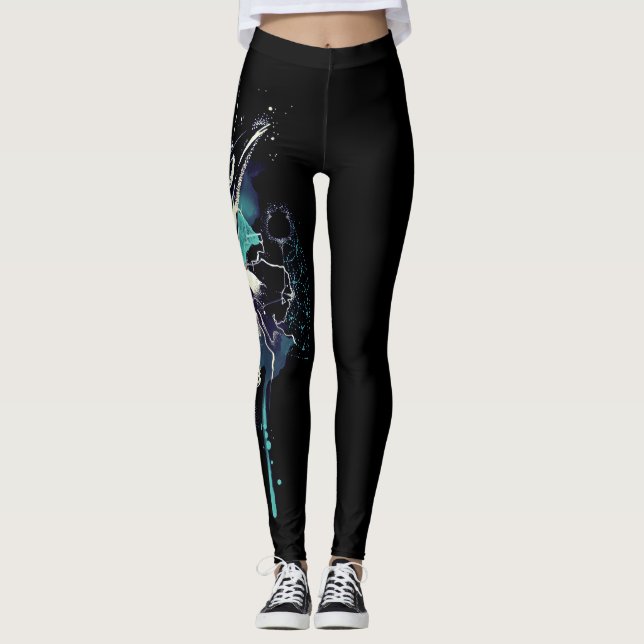 Abstract Bird Skull Leggings (Front)