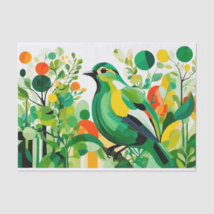 Abstract Bird Standing On A Tree Branch Tissue Paper