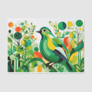 Abstract Bird Standing On A Tree Branch Tissue Paper