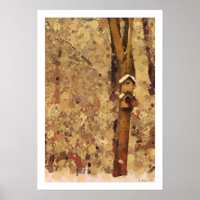 Abstract Birdhouse Artwork Poster Print (Front)