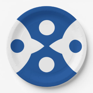 Abstract Birds Bold Simple Design Deep Blue Paper Plate