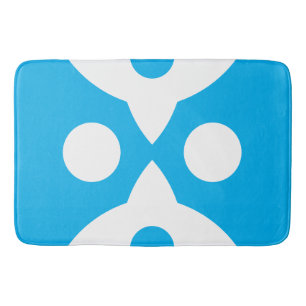 Abstract Birds Bold Simple Design Sky Blue Bath Mat