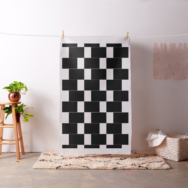 Abstract Black and Any Colour Geometric Pattern Fabric (In Situ)