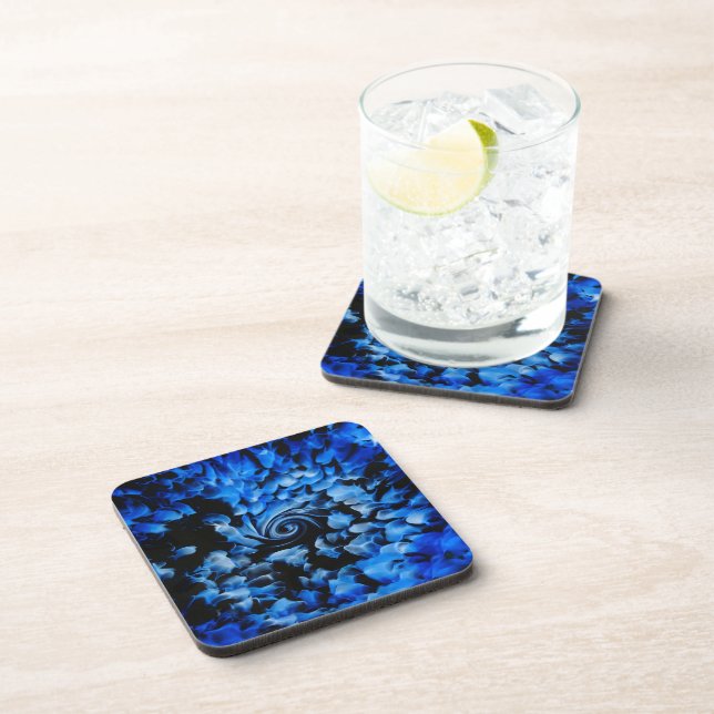 Abstract Black and Blue Coaster (Right Side)