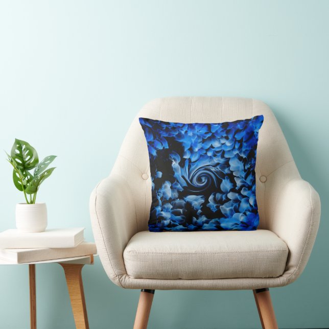 Abstract Black and Blue Cushion (Chair)