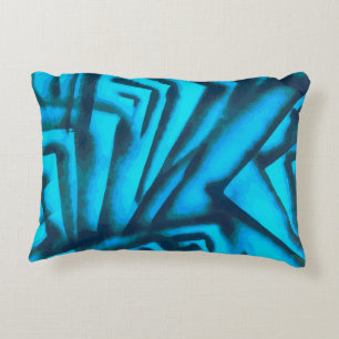 Abstract Black and Blue  Decorative Cushion
