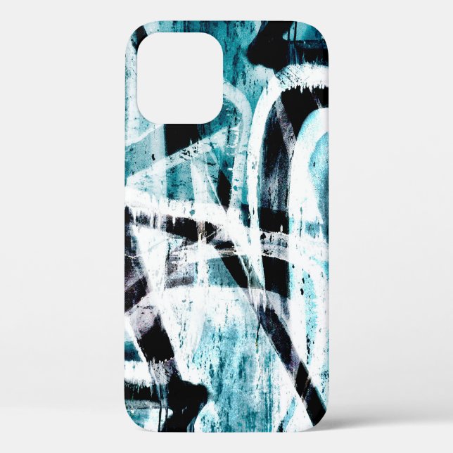 Abstract black and blue graffiti Case-Mate iPhone  Case (Back)