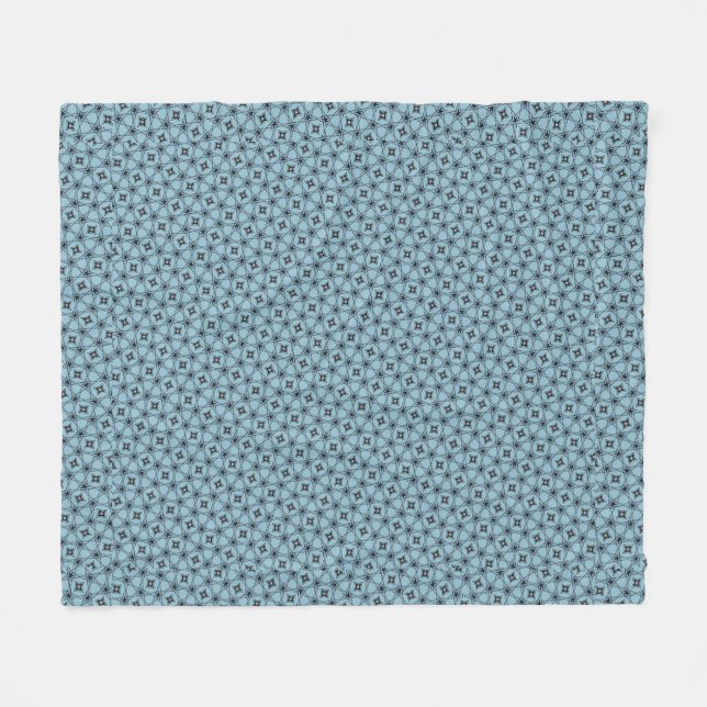 Abstract Black and Blue Pattern Fleece Blanket (Front (Horizontal))