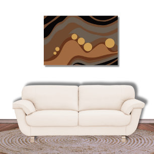 Abstract Black and Brown Low Tide Poster