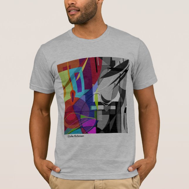Abstract Black and Cool Colours T Shirt (Front)