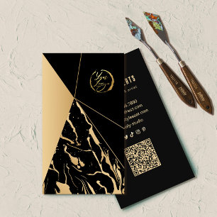 Abstract Black and Gold artist business card